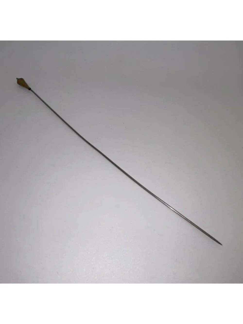 Antique Gold-Tone Hat Pin Victorian Edwardian 1900s Estate Millinery 10 inch